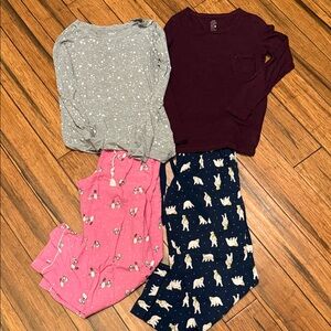 Aerie Sz S Pajamas—Gray, Pink, Burgundy, and Navy